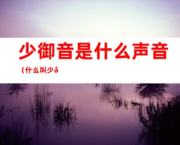 少御音是什么声音（什么叫少御音）