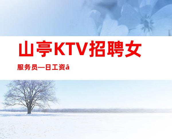 山亭KTV招聘女服务员—日工资—快快联系我们吧