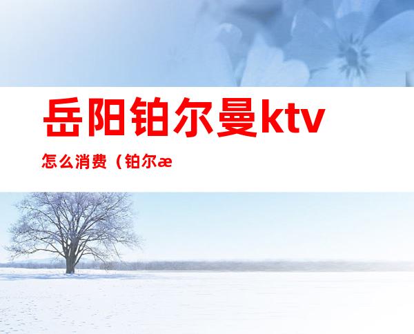 岳阳铂尔曼ktv怎么消费（铂尔曼ktv价位）