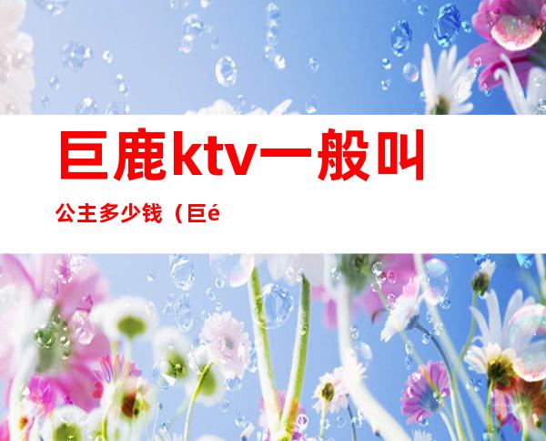 巨鹿ktv一般叫公主多少钱（巨鹿ktv一般叫公主多少钱一天）