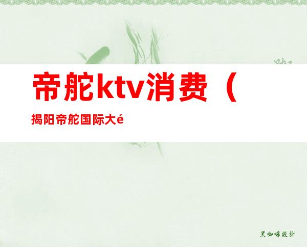 帝舵ktv消费（揭阳帝舵国际大酒店ktv）