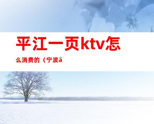 平江一页ktv怎么消费的（宁波一页KTV）