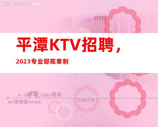 平潭KTV招聘，2023专业部规章制度，你值得学习