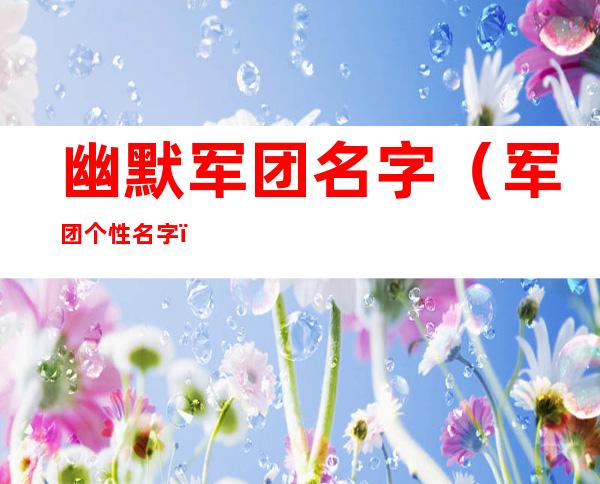 幽默军团名字（军团个性名字）