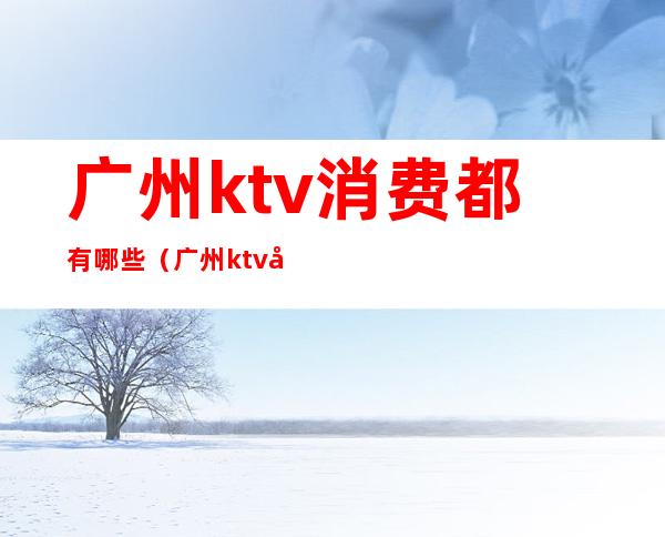 广州ktv消费都有哪些（广州ktv哪里比较便宜）