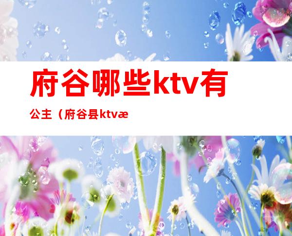 府谷哪些ktv有公主（府谷县ktv有陪唱的吗）