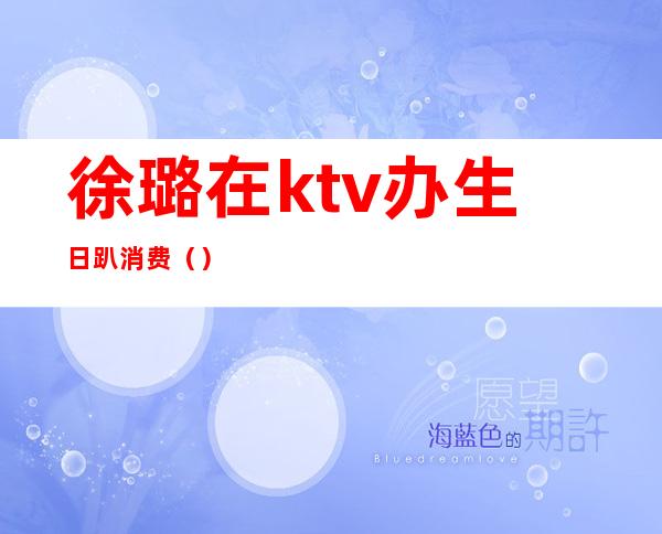 徐璐在ktv办生日趴消费（）