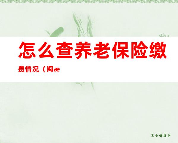 怎么查养老保险缴费情况（闽政通怎么查养老保险缴费情况）