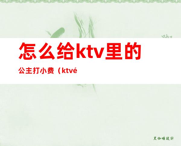 怎么给ktv里的公主打小费（ktv里面公主服务费怎么定）