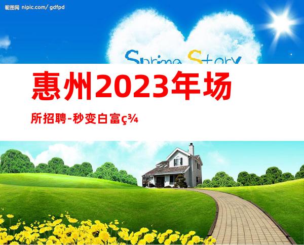 惠州2023年场所招聘-秒变白富美公司直招生意火爆二班多