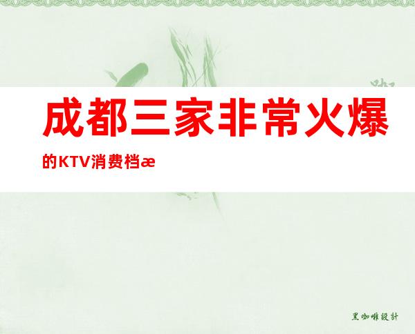 成都三家非常火爆的KTV消费档次介绍 – 成都高新商务KTV