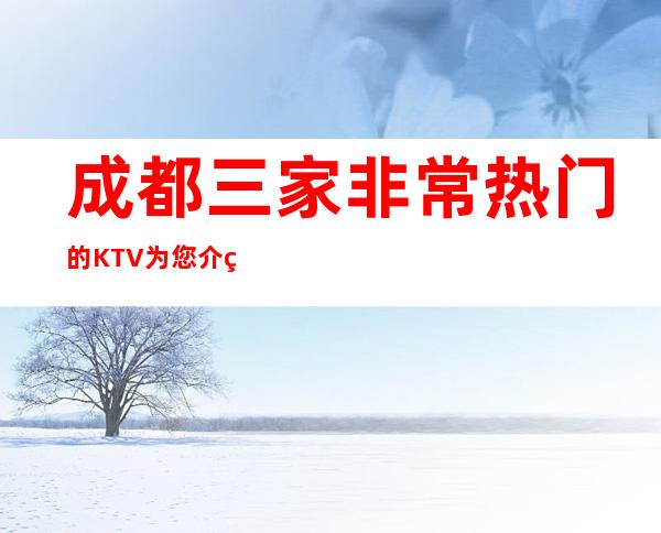 成都三家非常热门的KTV为您介绍推荐 – 成都崇州商务KTV