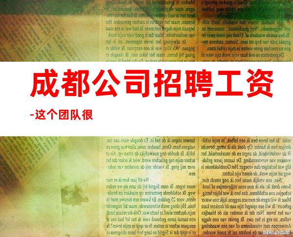 成都公司招聘工资-这个团队很负责