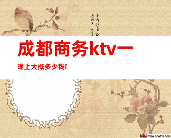 成都商务ktv一晚上大概多少钱（成都有多少ktv）