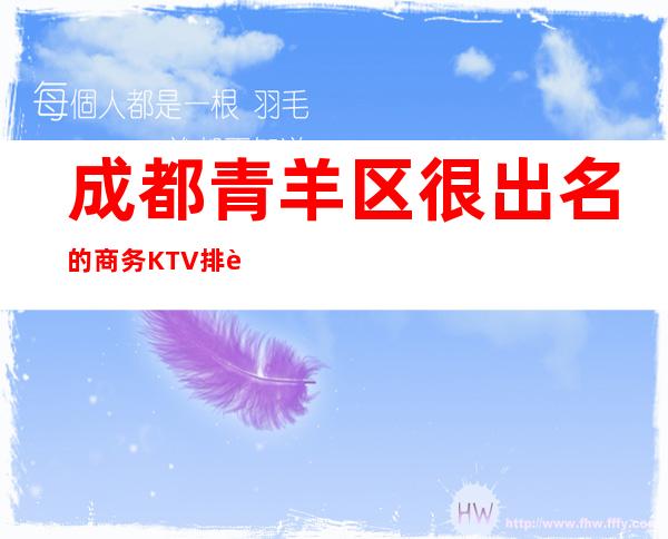 成都青羊区很出名的商务KTV排行一览