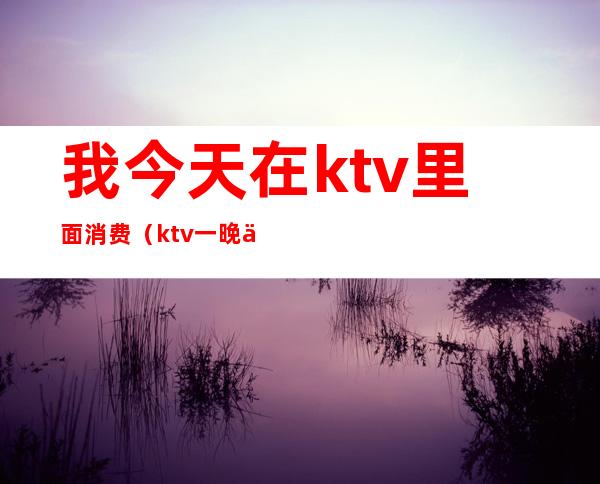 我今天在ktv里面消费（ktv一晚上万是消费了什么）