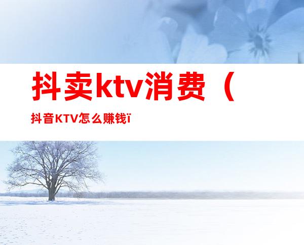 抖卖ktv消费（抖音KTV怎么赚钱）