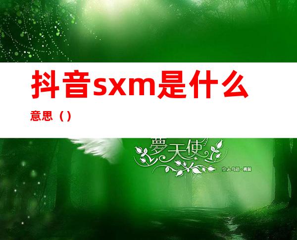 抖音sxm是什么意思（）