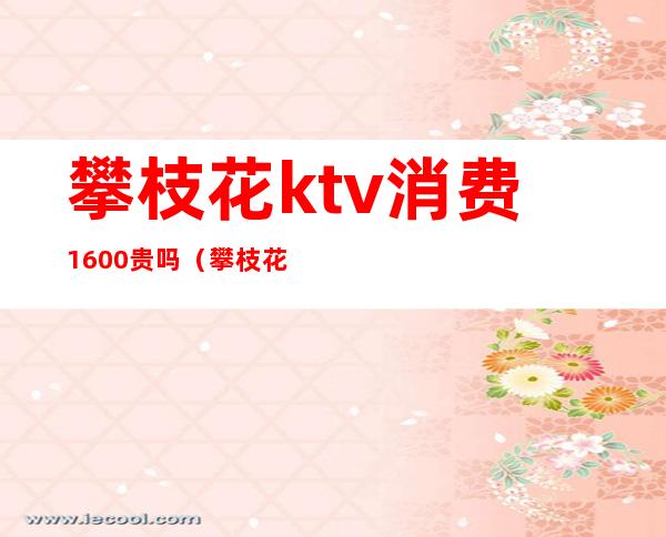 攀枝花ktv消费1600贵吗（攀枝花ktv开业了吗）