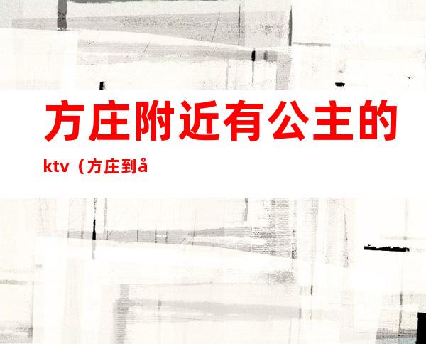 方庄附近有公主的ktv（方庄到公主坟）