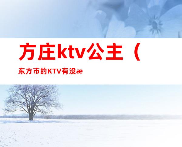 方庄ktv公主（东方市的KTV有没有公主）