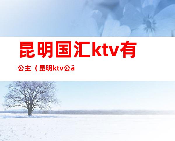 昆明国汇ktv有公主（昆明ktv公主收费标准）