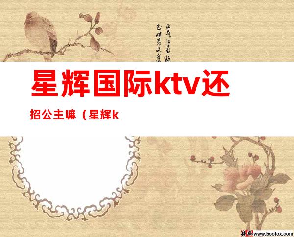 星辉国际ktv还招公主嘛（星辉ktv公主多少钱）