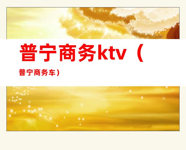 普宁商务ktv（普宁商务车）