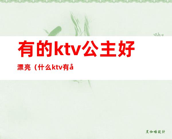 有的ktv公主好漂亮（什么ktv有公主）