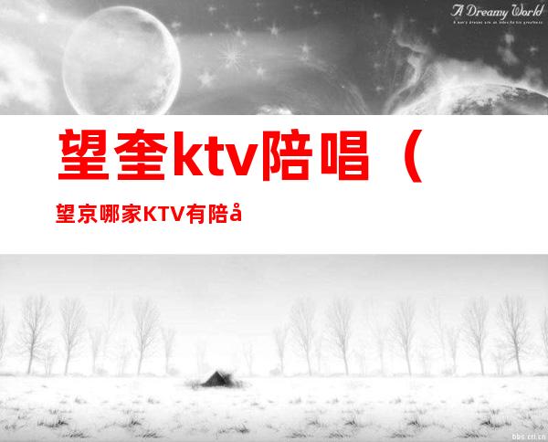 望奎ktv陪唱（望京哪家KTV有陪唱）