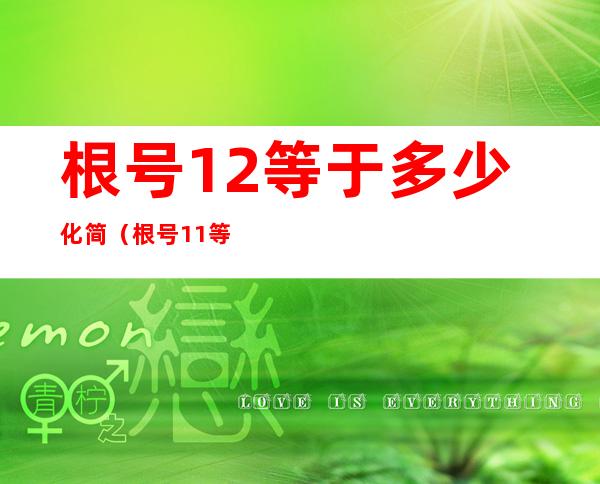 根号12等于多少化简（根号11等于多少化简）