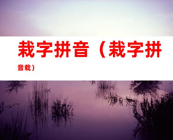 栽字拼音（栽字拼音载）