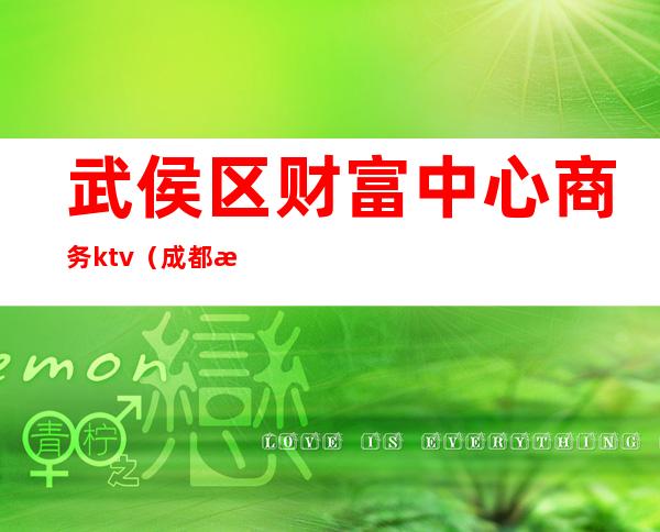 武侯区财富中心商务ktv（成都武侯区财富中心）