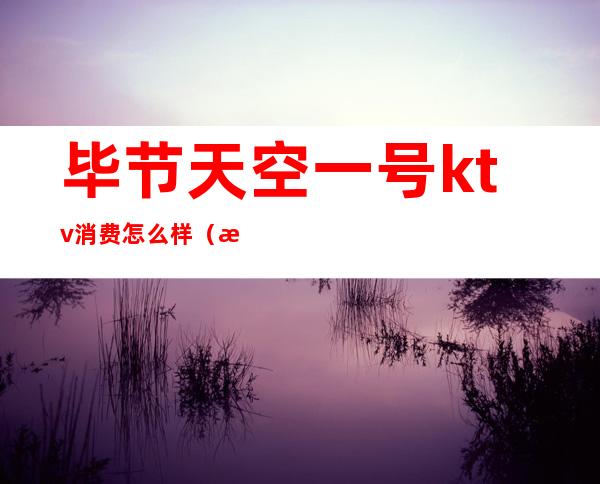 毕节天空一号ktv消费怎么样（毕节最便宜的KTV）