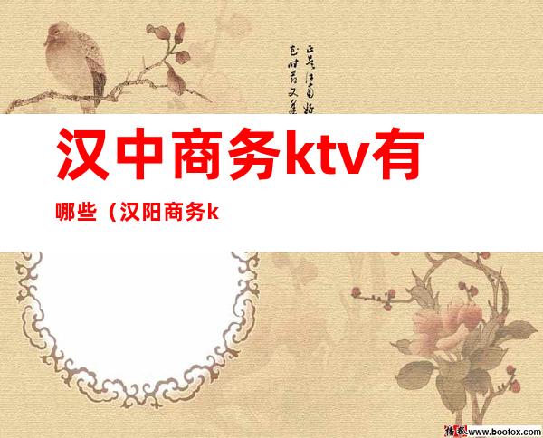 汉中商务ktv有哪些（汉阳商务ktv）