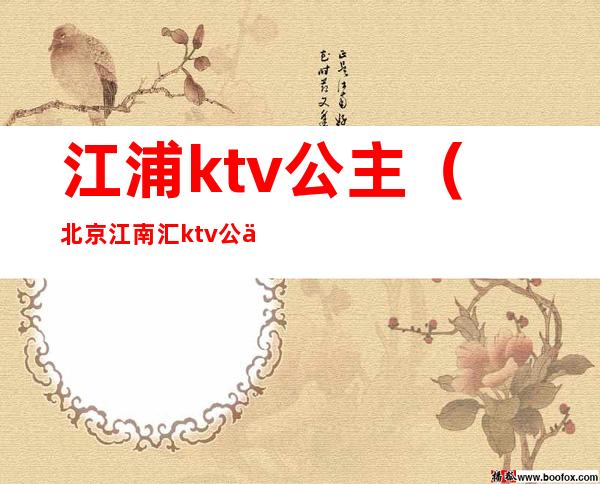 江浦ktv公主（北京江南汇ktv公主）