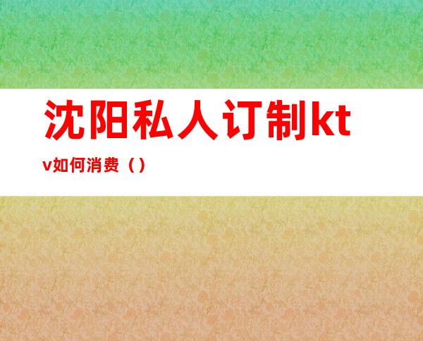 沈阳私人订制ktv如何消费（）