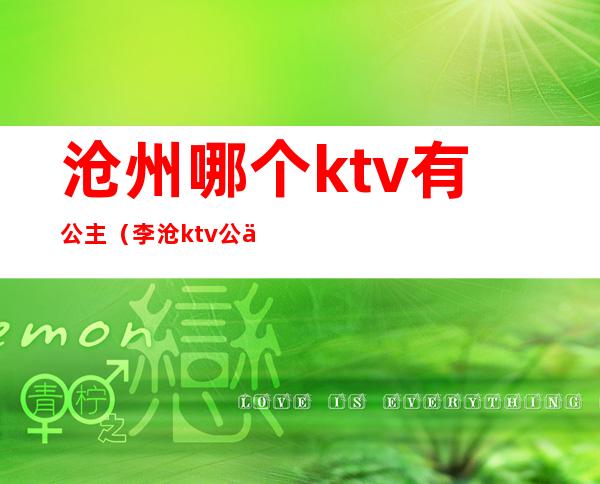 沧州哪个ktv有公主（李沧ktv公主）