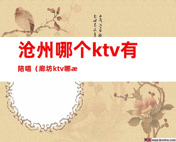 沧州哪个ktv有陪唱（廊坊ktv哪有陪唱）