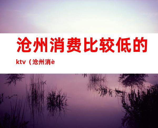 沧州消费比较低的ktv（沧州消费高吗）