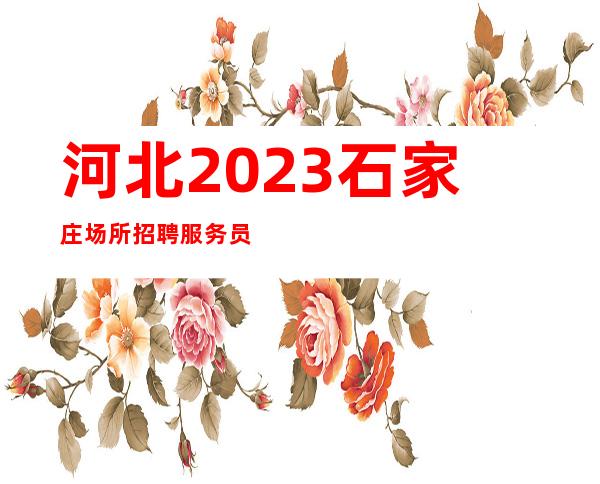 河北2023石家庄场所招聘服务员信息