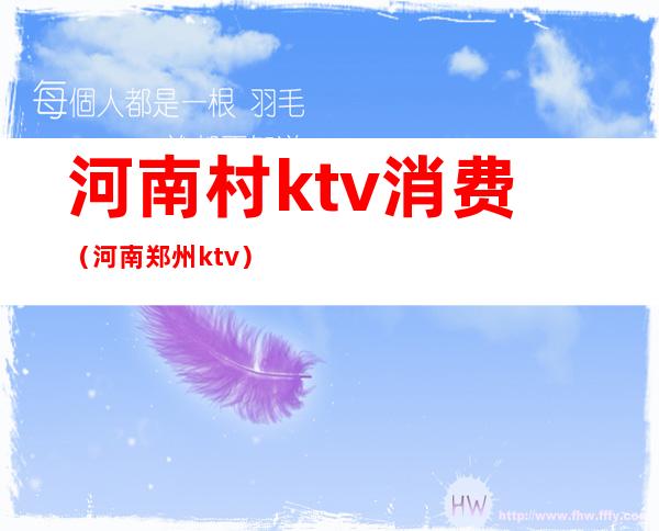 河南村ktv消费（河南郑州ktv）