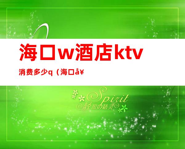 海口w酒店ktv消费多少q（海口好玩的KTV）