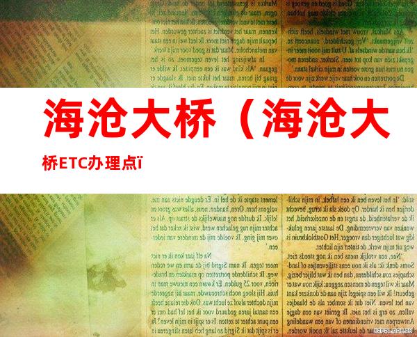 海沧大桥（海沧大桥ETC办理点）