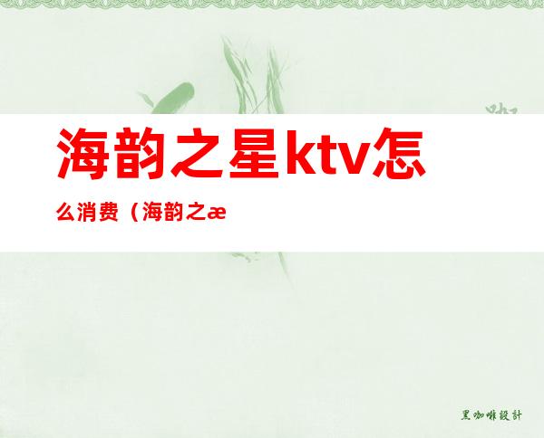 海韵之星ktv怎么消费（海韵之星ktv怎么消费的）