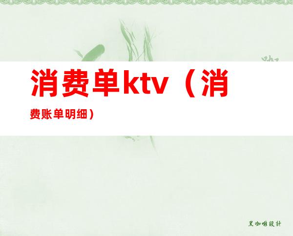 消费单ktv（消费账单明细）