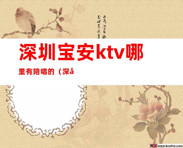 深圳宝安ktv哪里有陪唱的（深圳 陪唱）