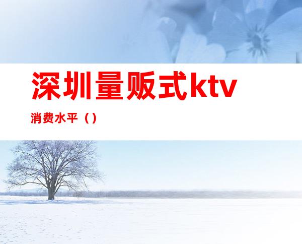 深圳量贩式ktv消费水平（）