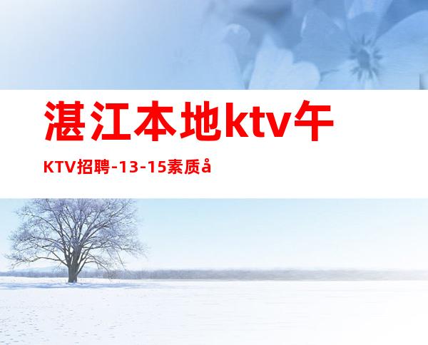 湛江本地ktv午KTV招聘-13-15素质场