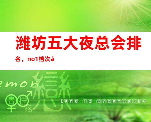 潍坊五大夜总会排名，no.1档次好人气高